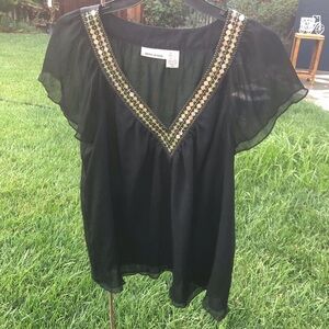 Black short sleeve with sequence by DKNY